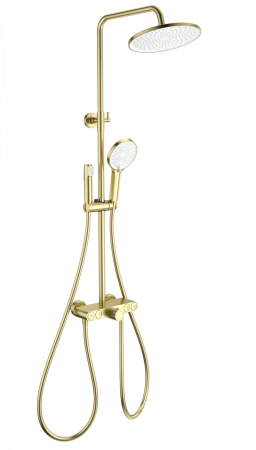 Душевая система с термостатом WONZON & WOGHAND MUSE Selesta, Брашированное золото (WW-B4113-BG), артикул WW-B4113-BG