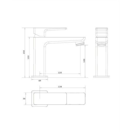 Смеситель для умывальника с донным клапаном OMNIRES PARMA PM7411IN (инокс)