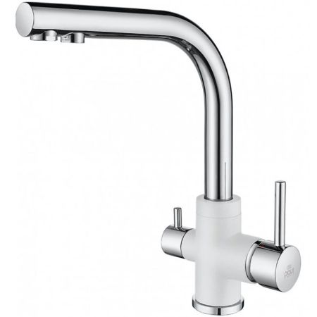 Смеситель для кухни Paulmark Essen Es213011-WHCR Белый Хром