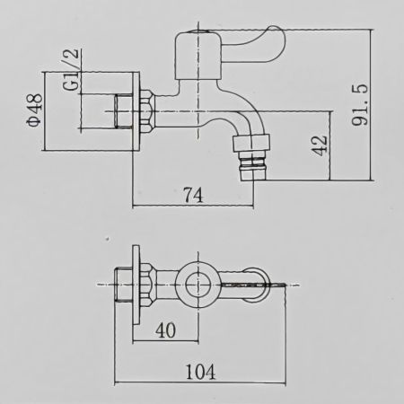 Кран на одну воду FASHUN A54898, сатин