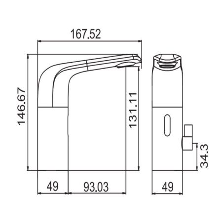 Сенсорный смеситель для раковины CEZARES VAGUE-ELS, артикул VAGUE-ELS-03-W0
