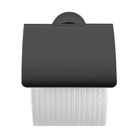 Бумагодержатель, Duravit, Starck T, с крышкой, ширина, мм-125, глубина, мм-83, высота, мм-131, тип установки-настенный, цвет-черный матовый, артикул 0099404600