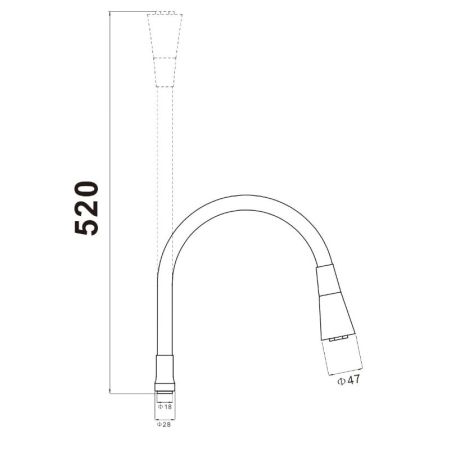 Гибкий излив для кухонного смесителя Savol S-MCG-H, черный, артикул S-MCG-H