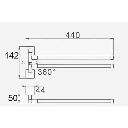 Полотенцедержатель D-Lin D253222, черный, артикул D253222