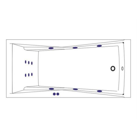 Ванна WHITECROSS Palace 170x75 "LINE" (золото), артикул 0104.170075.100.LINE.GL