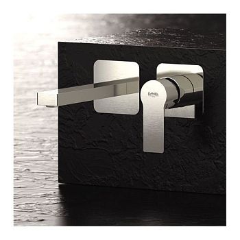 Daniel Reflex, встраиваемый в стену однорычажный смеситель для раковины (излив 18,8 см), цвет зачищенный никель