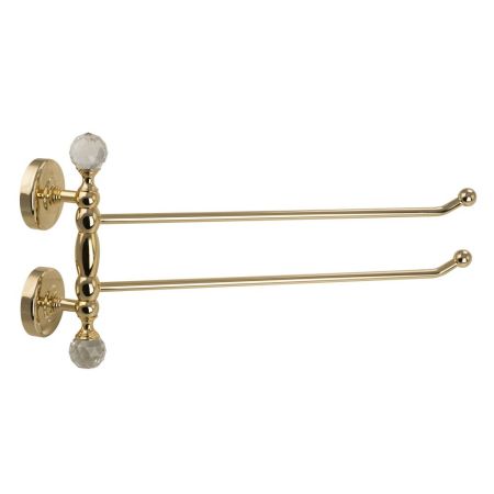 AMERIDA Полотенцедержатель двойной поворотный L37 см, золото/SWAROVSKI, артикул 16607