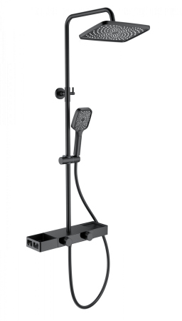 Душевая система WONZON & WOGHAND Shelf, Черный матовый (WW-B3552-MB), артикул WW-B3552-MB