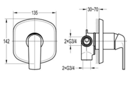 Переключатель потоков Cezares Globo-F-DEV4-01 Хром
