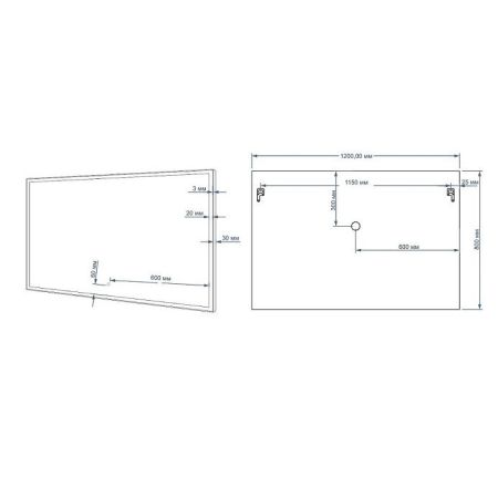 Зеркало с подсветкой ART&MAX AREZZO AM-Are-1200-800-DS-FC, артикул AM-Are-1200-800-DS-FC