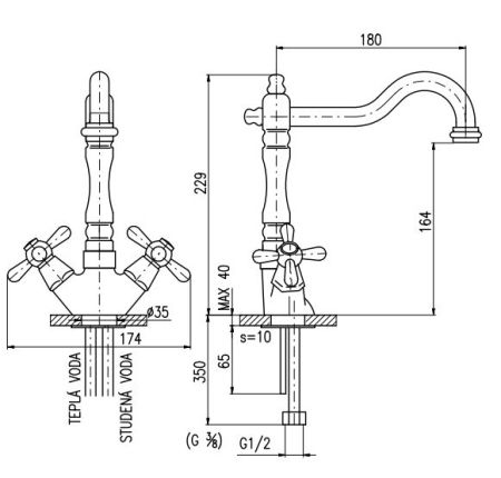 Смеситель для раковины Rav Slezak Morava Eco MK120.5/8Z