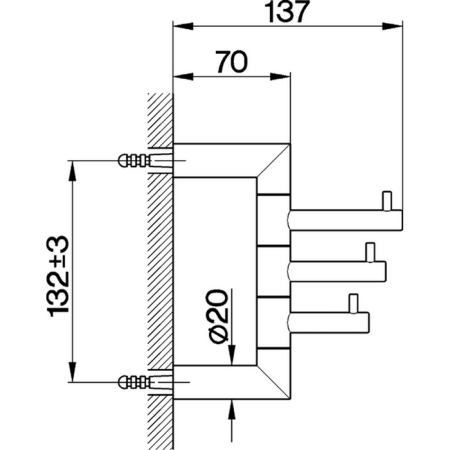 CISAL System Крючок тройной, цвет хром CISAL System Крючок тройной, цвет хром