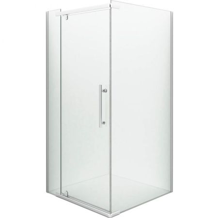Душевой уголок Erlit ER10110H 100x100 профиль Матовый хром стекло прозрачное, артикул ER10110HC1