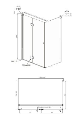 Душевой уголок Ambassador Diamond 12011108R-PR1, прямоугольный, линейный трап, 120х90