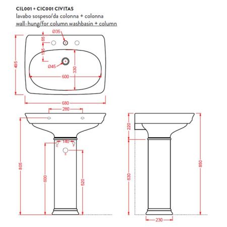 Artceram CIVITAS Раковина подвесная 68х50 см, 1 отверстие, цвет: черный