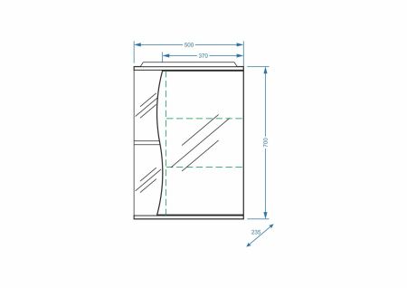 Зеркало-шкаф "Верея 50/С", правое, артикул SP-00000032
