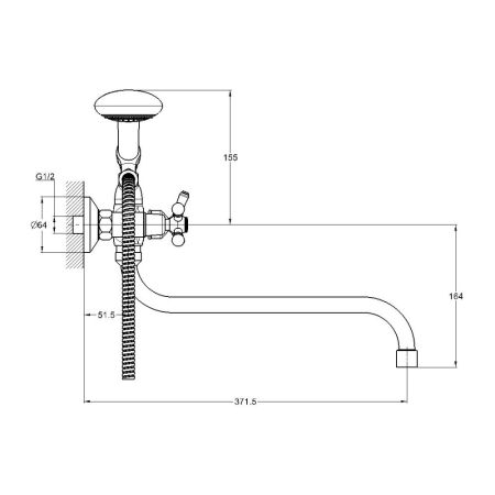 Смеситель для ванны G.Lauf QTZ7-B827, хром