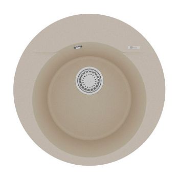 Кухонная мойка Lemark SULA 500 врезная круглая из кварцгранита круглая цвет: Бежевый (9910002)