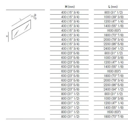 Agape Nudo LED Зеркало настенное 140x40x3.8 см с LED подсветкой