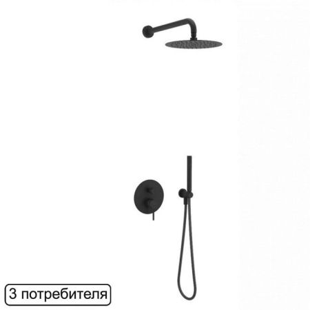 Система для душа скрытого монтажа EXCELLENT Pi AREX.SET.1247BL (черный мат)