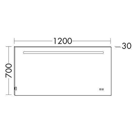 Burgbad Fiumo Зеркало со светодиодной подсветкой, выключателем, подогревом и USB розеткой 120х70х30 мм