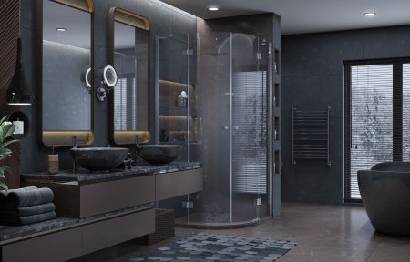 Душевой уголок Ambassador Diamond 12011101, полукруглый, 90х90 см, артикул 12011101