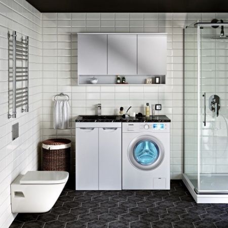 Тумба под раковину Runo Лира 120 4620750027223 Белая