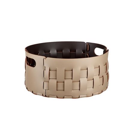 ADJ Круглая корзина для белья, D40xH20 см., цвет: капучино/шоколад, артикул 1020.04/06