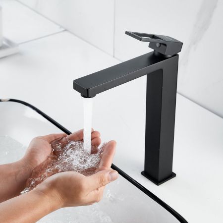 Смеситель для раковины высокий  Raffine F1196H, черный, артикул F1196H