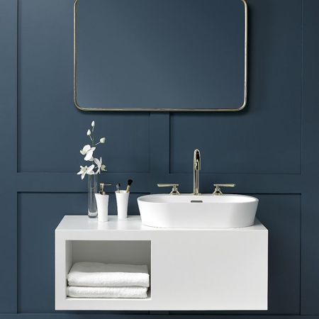 THG MONCEAU Раковина 600х410х120 мм., без отверстий для смесителя, с переливом, цвет белый матовый, артикул B13-AS2-V590