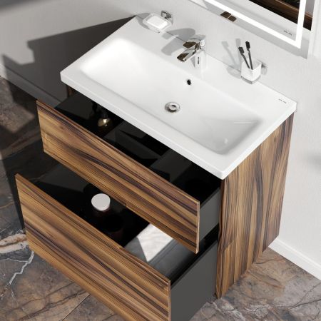 M90FSX0752HF Gem, База под раковину, напольная, 75 см, 2 ящика, цвет: орех, артикул M90FSX0752HF