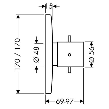 AX Starck X Встраиваемый термостат для душа 43 л / мин, (внешняя часть), цвет: хром, артикул 10716000