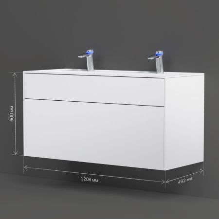 M50AFHX1203WM Inspire V2.0, База под раковину, подвесная, 120 см, 3 ящика, push-to-open, белый матов, артикул M50AFHX1203WM