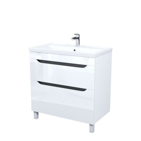 Тумба с умывальником, напольная, 80 см, белый, Ray, IDDIS, RAY80WFi95K, артикул RAY80WFi95K