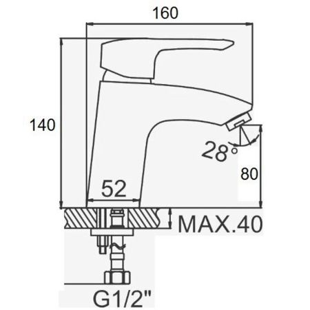 Смеситель для раковины D-Lin D110404-6, хром, артикул D110404-6