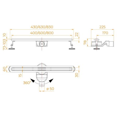 Душевой трап RGW SDR-54 (600)