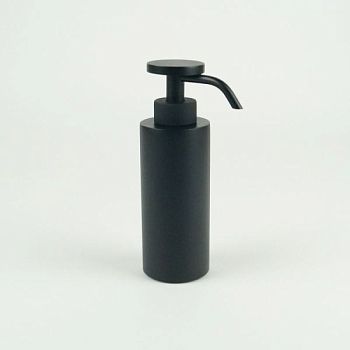 Surya Metall, круглый металлический дозатор 5х5хh17 см с помпой V6, цвет черный матовый