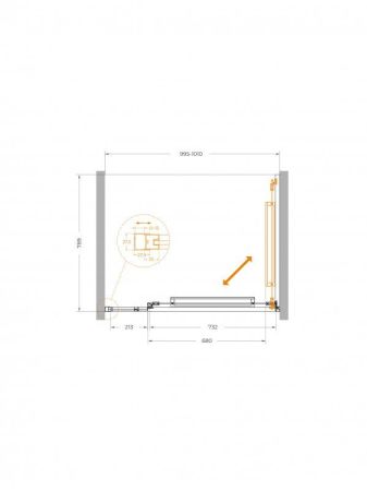 LUX-B-FS-11-110-C-GM Душевая дверь, артикул LUX-B-FS-11-110-C-GM