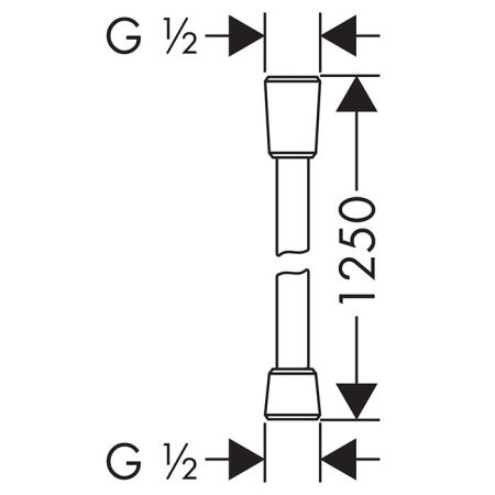 Шланг для душа, Hansgrohe, длина шланга, мм-1250, материал-пластик с поверхностью под металл, стандарт подвода воды-1/2", цвет-полированное золото, артикул 28272990