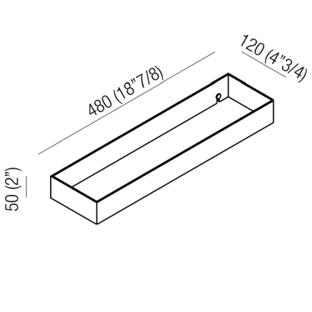 Agape 369 Полочка, 48см, цвет: глянец, артикул A369233A