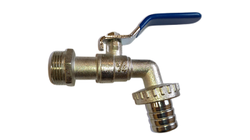 Кран шаровой со штуцером 3/4" VN-CN34 водоразборный никилированный ручка