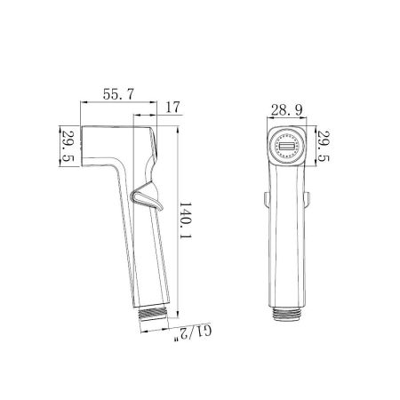 Гигиеническая лейка Rose RH81H, черный