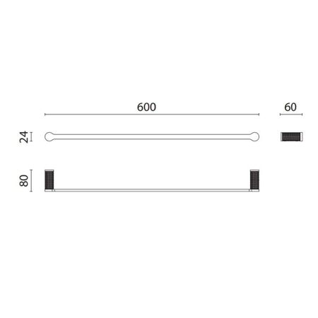 OASIS DEFILE Полотенцедержатель 600 мм., цвет хром, артикул 0AGD004CR