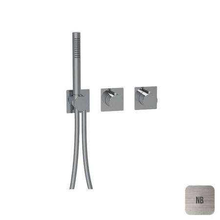 ALMAR Внешняя часть термостатического смесителя с переключателем на 2-3 положения, ручная лейка, цвет Nichel Brushed, артикул E180183.NB