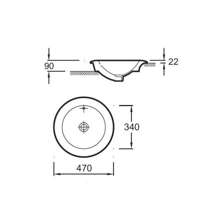 E1184-00 раковина RONDE встраив /д.47/ (бел), артикул E1184-00