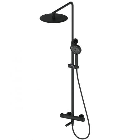 Душевая система с термостатом WONZON & WOGHAND, Черный матовый (WW-88739902-MB), артикул WW-88739902-MB