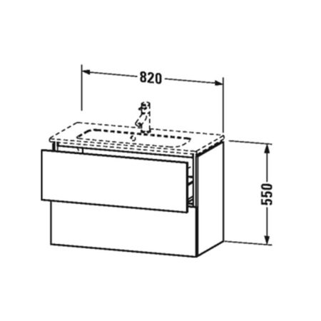 Duravit L-Cube База под раковину  550x820x391,  2 выдв.ящика, taupe, артикул LC625709191