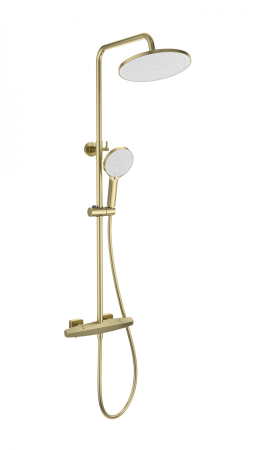Душевая система с термостатом WONZON & WOGHAND NEO, Брашированное золото (WW-B3045-A-BG), артикул WW-B3045-A-BG