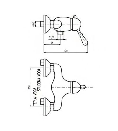 Смеситель для душа Rav Slezak Labe L081.5Z