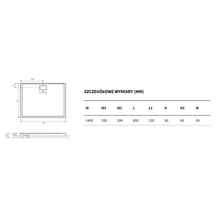 Поддон EXCELLENT Zero 140x90 (белый), артикул BREX.1203.140.090.WHN